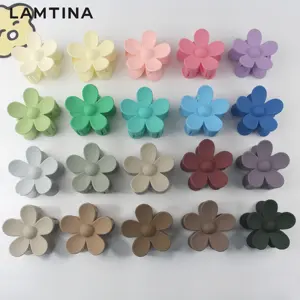Neuzugang Großhandel Süßigkeiten Farbe Kunststoff Blume Klauenclip für Mode Damen Haarzubehör