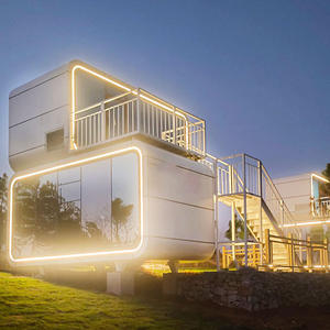 Casa Cápsula Ecológica <span class=keywords><strong>de</strong></span> Lujo Prefabricada, Casa Pequeña <span class=keywords><strong>de</strong></span> 2 Dormitorios con <span class=keywords><strong>Cocina</strong></span>, Estructura <span class=keywords><strong>de</strong></span> Acero con Energía Solar, Hotel Moderno al Aire Libre - Product Image 6