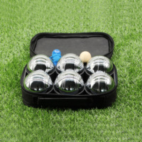 Lot de 8 boules de squash de pétanque chromées Nouveaux jeux de jardin en plein air avec sac de transport