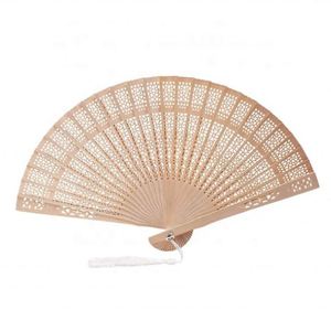 Venta al por Mayor de Recuerdos de Boda Personalizados, Abanicos de Madera de Sándalo Personalizados para Invitados, en Stock - Product Image 4