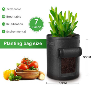 5pcs Personnalisé Gallon Légumes/Fleurs/Arbres Toutes Saisons Non Tissé Feutre Plante Sac Eco Feutre Cultiver Sac pour Plantes - Product Image 5