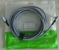 Câble VR USB 3.2 Gen1 Type C de 5 m (16 pi) de qualité supérieure, à angle droit de 90 degrés, avec boîtier métallique, pour charge rapide, compatible avec les modèles 1 et 2.