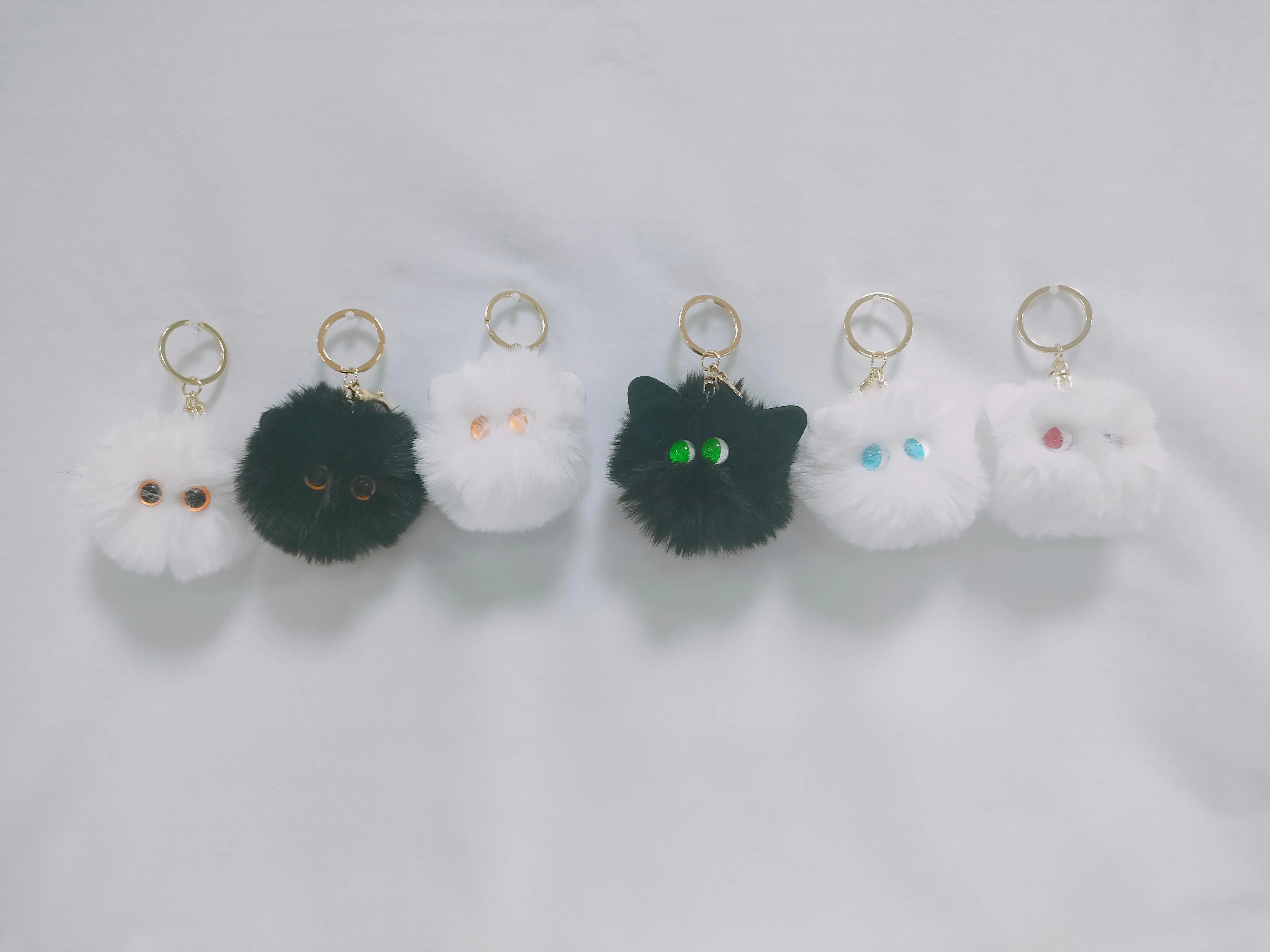 भरवां उपहार कीरिंग कुंजी भंडारण अंगूठी बिल्ली चाबी का गुच्छा स्कूलबैग कार लटकन खिलौना सहायक उपकरण यादृच्छिक आंख का रंग