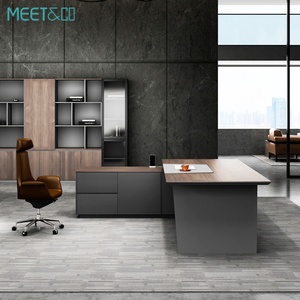 Modern Luxury Convertible Executive Desk Boss Office Furniture Wooden Extendable Home Villa Modular Work <b>Table</b> CEO School Use - Product Image 3