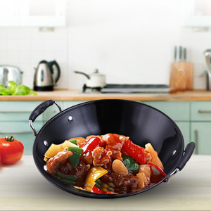 <span class=keywords><strong>Wok</strong></span> émaillé Jiashida noir de qualité supérieure à double poignée 31/34/37/40/43/46/49cm - Product Image 3