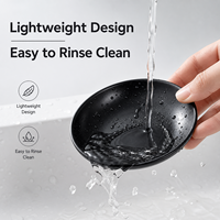 Plat à sauce en mélamine noire 10 cm, incassable, en résine de qualité alimentaire, design nordique, non toxique, écologique, compatible lave-vaisselle