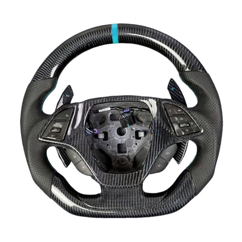 คาร์บอนไฟเบอร์ + หนังพรุน + เย็บสีฟ้า