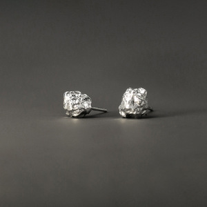 Simple elegante Original bloque de plata Irregular piedra estilo joyería de moda 925 pendiente de plata esterlina para hombres y mujeres - Product Image 6