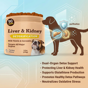 Integratore per Fegato e Reni per <span class=keywords><strong>Cani</strong></span>, Masticabili Morbidi con Cardo Mariano, Mirtillo Rosso, Radice di Tarassaco, Curcuma e Astragalo - Product Image 3