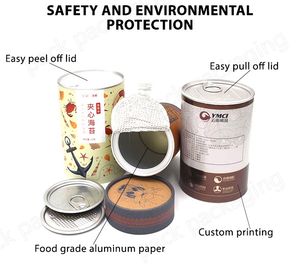 Máquina de Molienda de Alimentos Orgánicos al por Mayor, Caja de Tubo de Papel con Forro de Papel de Aluminio Hermético, Selección Expo 2022, Hecha de Papel Kraft - Product Image 4