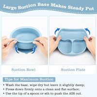 Mangeoire en silicone pour bébé de qualité alimentaire sans BPA assiette à ventouse pour bébé sans danger pour les nourrissons vaisselle pour bébé facile à nettoyer ensemble d'alimentation