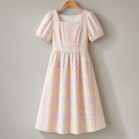 Tissu Crêpe Rayé Teint en Fil 55% Coton 45% Polyester 105 g/m² 57/58" Texture Seersucker Bulle pour Robe Chemise Vêtements Enfants