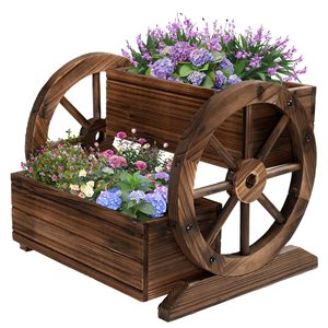 Wagon <span class=keywords><strong>jardinière</strong></span> <span class=keywords><strong>en</strong></span> <span class=keywords><strong>bois</strong></span> personnalisé <span class=keywords><strong>jardinière</strong></span> de jardin <span class=keywords><strong>avec</strong></span> roues <span class=keywords><strong>jardinière</strong></span> décorative pour fleurs herbes légumes - Product Image 1