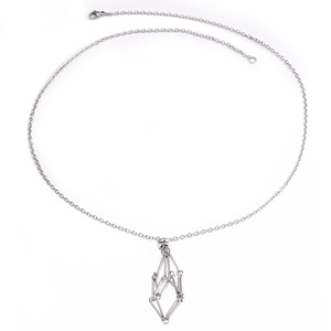 Kalung Logam Khusus Stainless Steel untuk Batu Permata Asli Terinspirasi Dadu DND D4/D6/D8/D10/D12/D20/D100 Hadiah Unik - Product Image 3