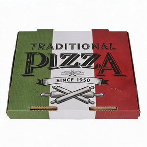 Cajas de Pizza Impresas con la Bandera Italiana Tradicional, Caja de Envío de Cartón Corrugado de Grado Alimenticio, Desde 1950 - Product Image 1