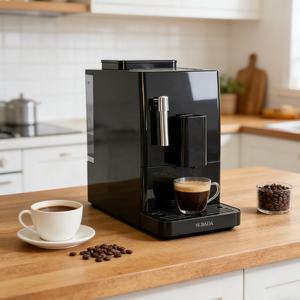 <span class=keywords><strong>Machine</strong></span> à café expresso automatique Mini 1,5 <span class=keywords><strong>L</strong></span> Réservoir d'eau avec moulin à café Contrôle tactile Vapeur 86 ℃   89 ℃   92 ℃   95 ℃   Mousseur à lait 1350 W - Product Image 1