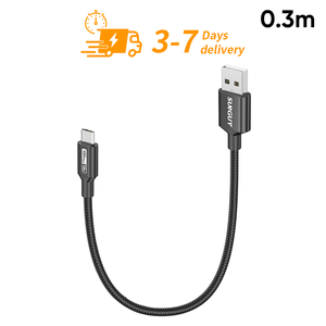 SUNGUY Hot Sale 0.3m Nylon Braided <b>USB</b> Fast Charging <b>Cable</b> <b>cable</b> chargeur Data <b>Cables</b> for EU Market - Product Image 1