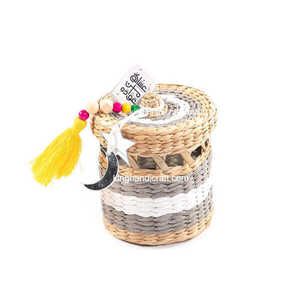 Boîte de rangement circulaire décorative avec couvercle à charnières - Contenant écologique de qualité supérieure pour les cadeaux d'hôtes du Ramadan et de l'Aïd - Product Image 2