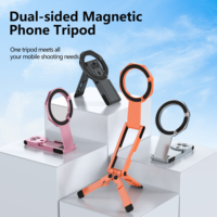 Trépied pliable pour téléphone, support magnétique, ventouse double face, alliage de zinc, rotatif à 360 degrés, compact, universel pour les voyages