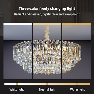Lampadario Moderno in Cristallo <span class=keywords><strong>LED</strong></span> Personalizzato, Grande Lampadario Nordico di Lusso in Metallo Rustico per Hotel e Soggiorno - Product Image 3