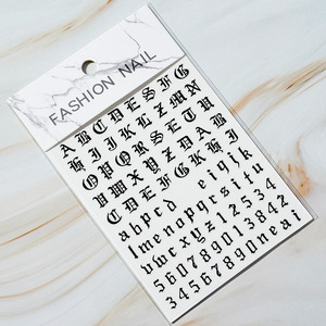 Calcomanía Autoadhesiva 3D con Diseño de Letras Inglesas Antiguas de 10x8 cm, Decoración DIY, Herramientas de Manicura, Adhesivo para <span class=keywords><strong>Uñas</strong></span> - Product Image 2