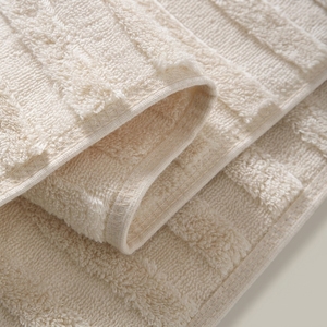 Serviette de bain de luxe 100% coton naturel, super absorbante, douce, qualité hôtelière, beige, serviette de bain et de visage - Product Image 5