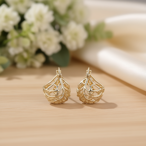Orecchini a Perno E3117 in Oro Bianco, Gioielli Bohémien da Donna in Lega - Product Image 2