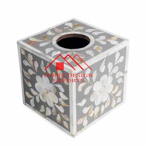 Support de boîte à mouchoirs carré de conception personnalisée pour décorations de vaisselle Design élégant nouvelle boîte à mouchoirs en incrustation d'os - Product Image 6