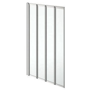 Vidrio Templado plegable, marco cromado, pantalla de <span class=keywords><strong>ducha</strong></span> y bañera, 4 paneles - Product Image 1