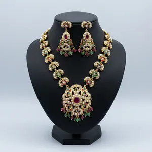 ชุดสร้อยคอไข่มุกคุณภาพสูงแบบอินเดีย Kundan ยี่ห้อ Bhargavi ขายส่ง สไตล์ Jadau สำหรับเจ้าสาวงานแต่งงาน เครื่องประดับเลียนแบบแบบดั้งเดิม - Product Image 2