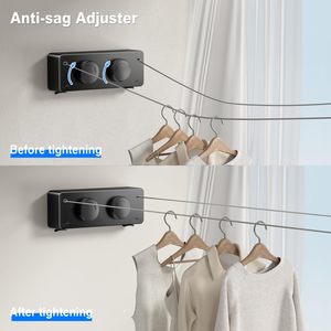 Nouveau Design Gain de Place <span class=keywords><strong>Linge</strong></span> Mural 4.2 Mètres Corde à <span class=keywords><strong>Linge</strong></span> Invisible Rétractable avec Corde Réglable - Product Image 6