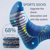 Chaussettes de sport professionnelles pour hommes, mi-mollet, personnalisées, pour le basketball et la course à pied, absorbant la transpiration et antidérapantes