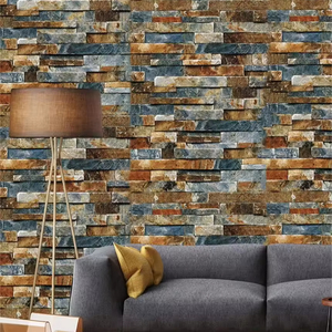 Thiết kế hiện đại <span class=keywords><strong>3D</strong></span> gạch mô hình PVC thân thiện với môi Chất liệu Home tường trang trí nội thất Peel & Stick hình nền cho căn hộ khách sạn - Product Image 1