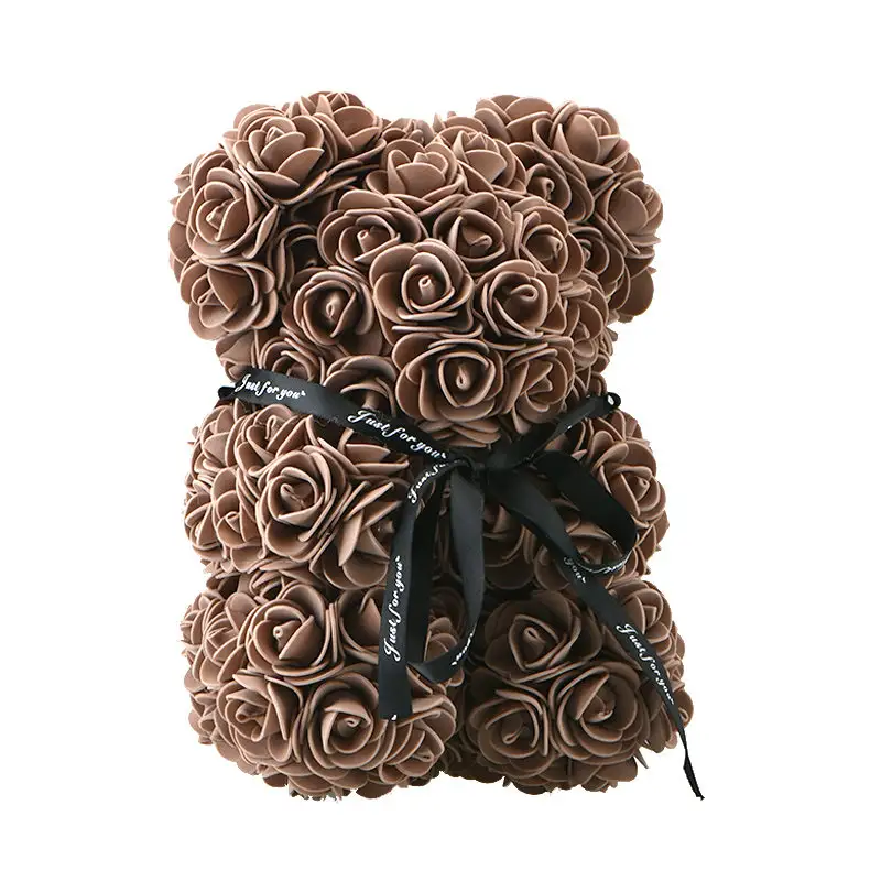 2021 Wholesale Artificial Custom Valentine Mother's Day Gift Wedding Party Decoration Home Box Teddi Foam Flower Rose Teddy Bear