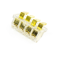 Connecteur de bornes à vis pour amplificateur de voiture QS ZJ-S440, prise d'alimentation biseautée 4P, en alliage de zinc transparent plaqué or/nickel 60V