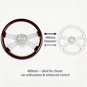 Original 18 Inch Spoke Solid Mahogany Wooden Racing Steering Wheel for Kenworth Peterbilt <b>Trucks</b> Free Shipping - Product Image 3