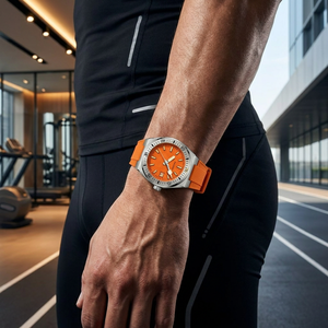 <span class=keywords><strong>Orologio</strong></span> al Quarzo in Acciaio Inossidabile con Logo Personalizzato 42mm Sport Lusso Resistente all'Acqua Cinturino in Gomma Nome Personalizzato <span class=keywords><strong>Orologio</strong></span> <span class=keywords><strong>da</strong></span> Polso <span class=keywords><strong>da</strong></span> Uomo - Product Image 2