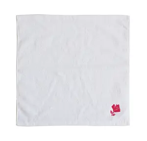 Custom 100% Cotton White Embroidered new born baby towel Kids Hand Towel with Logo