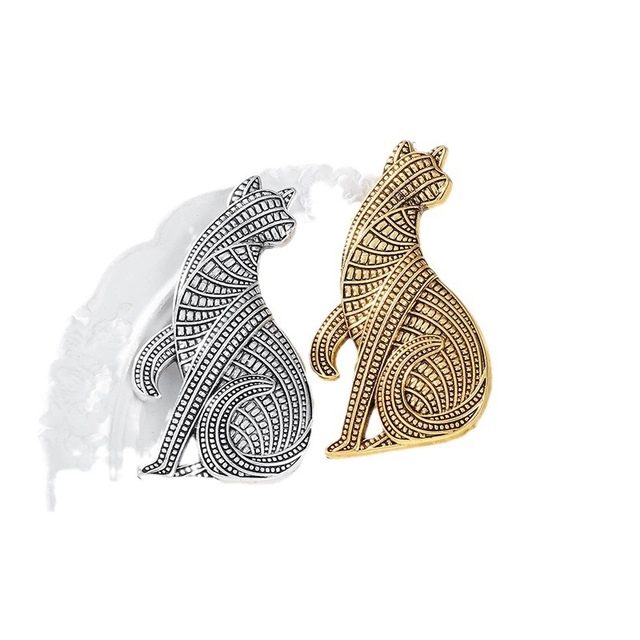 Fashion Alloy Jewelry for Men 2026 Antique Gold and Silver Metal Tiger Brooch Pins