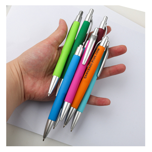 Promotional Plastic Multicolor Customized Rubber Blue Ballpoint <b>Pen</b> with Custom Logo for Stationery and School Supplies Office - Product Image 4