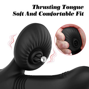 Vibratore Rabbit per Stimolazione Clitoridea con 7 Modalità Potenti, Funzione Leccante, Pulsante e Riscaldante, Dildo Vibrante in Silicone Nero per Donne - Product Image 4