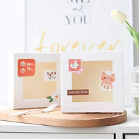 Boîte d'emballage en kraft blanc pour pâtisserie, cupcakes, desserts, biscuits, boîte cadeau alimentaire en carton avec fenêtre, logo personnalisé
