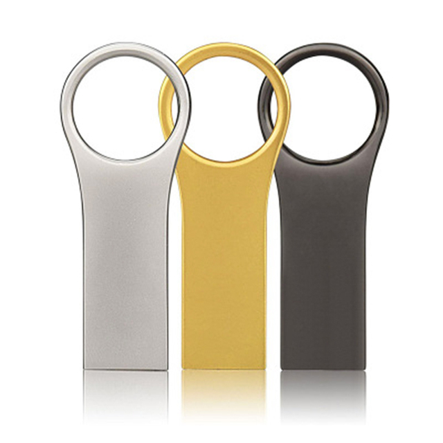 New Small Ring Custom Logo Metal USB Flash Drive 8GB/16GB with 10-100mbs Read/Write Speed and 1-Year Warranty
