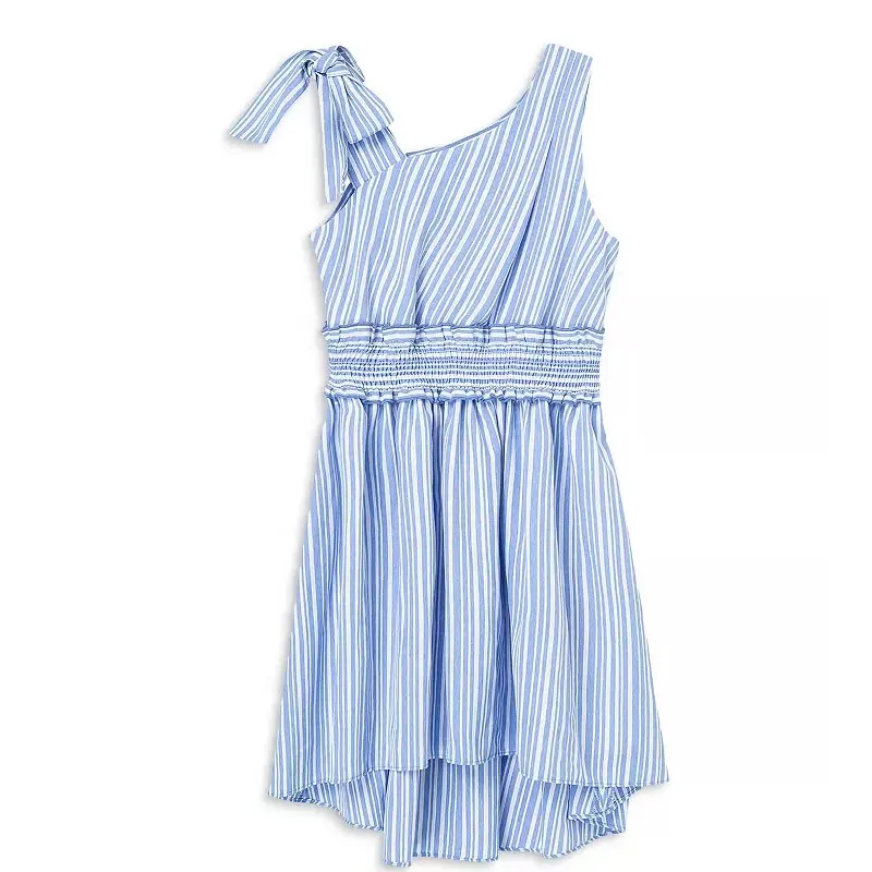 New Arrival Latest Design Summer Fashion Boutique Big Kids Clothing Petal Sleeve Children Girl Dress