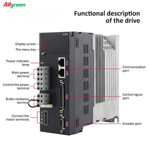 A4 220V 4~13.5A 1000~3800W ตัวควบคุมมอเตอร์เซอร์โว AC 1000/1500/2000/2500 รอบต่อนาที 4/5/6/7.7/10/15N.m ชุดไดรเวอร์มอเตอร์เซอร์โว AC - Product Image 1