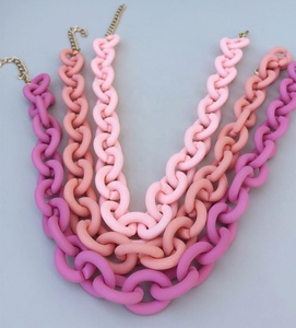 Collar grueso 2024, collar de moda Hip Hop colorido al por mayor, gargantilla de cadena acrílica grande de plástico mate de Color caramelo para mujer - Product Image 4
