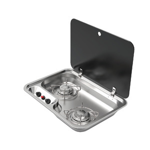 Estufa de Gas RV de acero inoxidable 304, tapa de vidrio templado, estufa de Gas para autocaravana, estufa de Gas de remolque de peso de 3,97 kg - Product Image 1