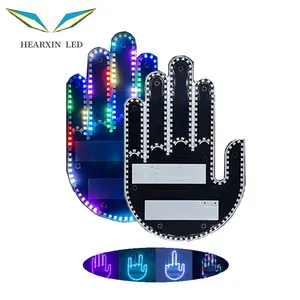 Gesture LED Funny Car Finger Light with Remote Gesture LED Funny Back  Window Sign Car Middle