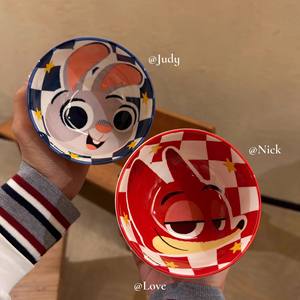 Zootopia Cartoon Ceramic <b>Bowl</b> <b>Set</b> Of 4 Round Dinnerware Gift Box For Birthday Party Tableware Decorations - Product Image 4