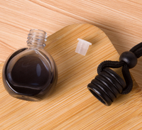 Bouteille vide de diffuseur d'air de voiture suspendue noire de 7 ml 8 ml, diffuseur d'air de voiture, parfum, bouteille en verre avec bouchon à vis